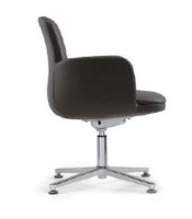 Fauteuil visiteur Ground FIX pied étoile simili cuir noir  R.NXPU9710