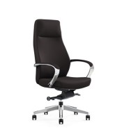 Fauteuil direction IPOH dossier haut pied roulettes simili cuir noir 