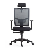 Fauteuil manager LAS VEGAS accoudoirs dossier résille tissu noir  XXX