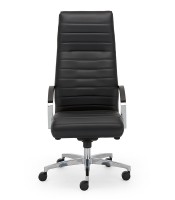 Fauteuil direction LYNX simili cuir noir dossier haut  XXX