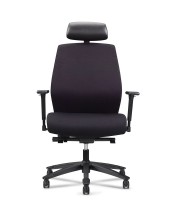 Fauteuil opérateur MOBY têtière tissu noir-grand gabarit