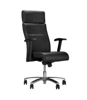 Fauteuil direction NEO-LUX cuir noir dossier haut  XXX