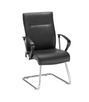 Fauteuil visiteur NEO-LUX cuir noir pied luge  XXX