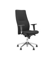 Fauteuil direction ORLANDO simili cuir noir pied chromé XXX