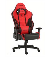 Fauteuil opérateur gamer RACING têtière tissu noir rouge