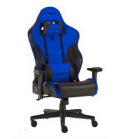 Fauteuil opérateur gamer RACING têtière tissu noir bleu