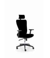 Fauteuil opérateur RICKY tétiêre tissu noir