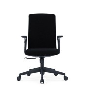 Fauteuil manager RUPERT avec accoudoirs tissu noir   XXX