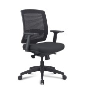Fauteuil opérateur SISSY B avec accoudoirs mesh tissu noir 