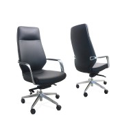 Fauteuil direction STAR simili cuir noir dossier haut  XXX