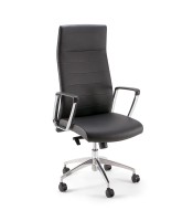 Fauteuil direction ZAIRA simili cuir noir dossier haut