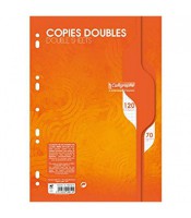 Copies doubles 5x5 A4 perforées 120 feuilles 70g blanc R.5614C  
