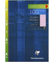 Feuillets mobiles 5x5 A4/100 feuilles 90g rose R.1742C