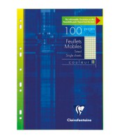 Feuillets mobiles 5x5 A4/100 feuilles 90g vert R.1744C              