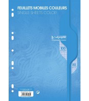 Feuillets mobiles seyès A4 - 100 feuilles 80g bleu R.7962C