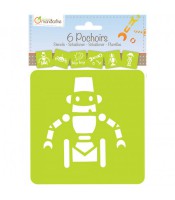 Set de 6 pochoirs robots R.42841O XXX