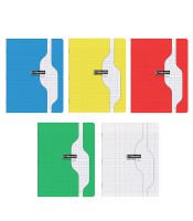 Cahier 17x22 seyès 48 pages piqûre 70g PP assortis R.180307AC