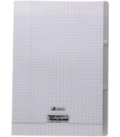 Cahier 3 index A4 seyès 96 pages piqûre 90g PP incolore R.18226C   