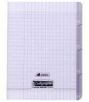 Cahier 4 index 17x22 seyès 140 pages piqûre 90g PP incolore R.18225C