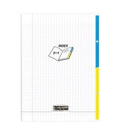 Cahier 2 index  24x32 seyès 96 pages piqûre 90g PP incolore R.18223