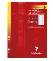 Copies doubles seyès A4 perforées 200 feuilles 90g blanc R.4711C
