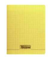 Cahier 17x22 seyès 48 pages piqûre 90g PP jaune R.18104C 