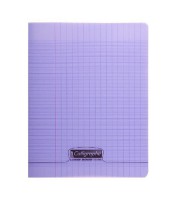 Cahier 17x22 seyès 96 pages piqûre 90g PP violet R.18127C  