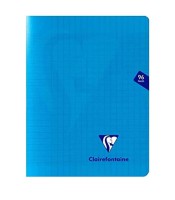 Cahier 17x22 seyès 96pages piqûre 90g PP mimesys bleu R323741C FRANCO