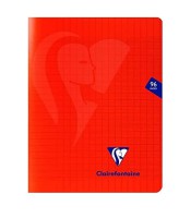 Cahier 17x22 seyès 96pages piqûre 90g PP mimesys rouge R333741C FRANC