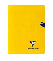 Cahier 17x22 seyès 96pages piqûre 90g PP mimesys jaune R343741C FRANC