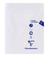 Cahier 17x22 dessin 32pages 125g PP mimesys incolore R303780C FRANCO