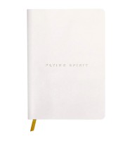Carnet 14.8x21cm flying spirit180 pages ligné cuir blanc R.104946C XX
