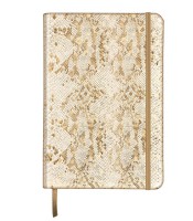 Carnet 14.8x21cm celeste lazer gold ligné cuir 144 pages R.400111C  X