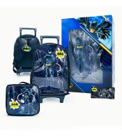 Trolley moyen modèle + sac goûter + trousse batman bleu R.MBS301
