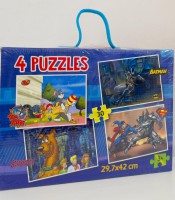 Puzzle A3 x4 Tom&J., Superman, Batman et Scooby D. R.77114