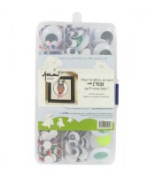 Yeux mobile adhésif oval couleurs et tailles ass paquet 500 R.261020