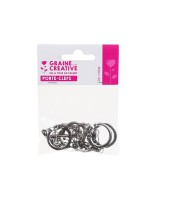 Porte clefs + mousqueton argent lot de 6 R.540106
