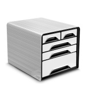 Caisson 5 tiroirs noir et blanc panachés gamme smoove R.7-213
