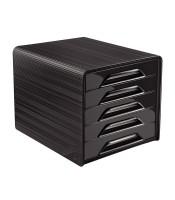 Caisson 5 tiroirs gamme smoove noir  R.7-111