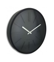 Horloge murale ronde noir goma Ø 35cm silencieuse R.11045  s