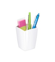 Pot à crayons 2 compartiments blanc gamme gloss R.530G  