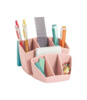 Pot à crayons 6 compartiments gamme Minéral rose R.580