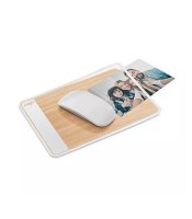 Tapis souris blanc & hêtre personnalisable gamme silva R.810
