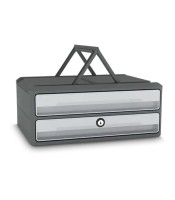 Caisson 2 tiroirs gris foncé-gris clair gamme moov-up R1090116361   X