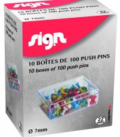 Epingle signalétique boîte de 100 coloris assortis R.03682