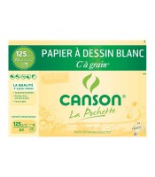 Papier dessin 21x29.7cm 125g "C" à grain blanc 12 feuilles
