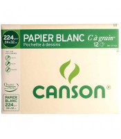 Papier dessin 24x32cm 224g blanc pochette 12 feuilles R.27103