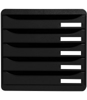 Caisson 5 tiroirs noir big - box R.309714D 