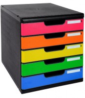 Caisson 5 tiroirs arlequin glacé modulo R.301798D