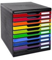 Caisson 10 tiroirs noir glacé modulo R.302798D XXX